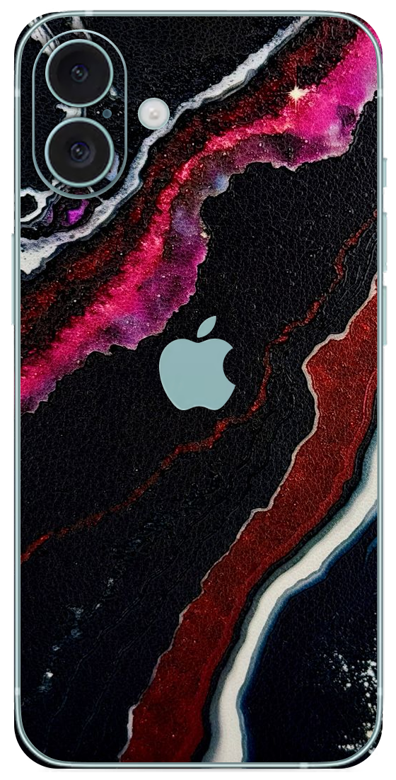 Apple Iphone 16 Zwart rood Kristal