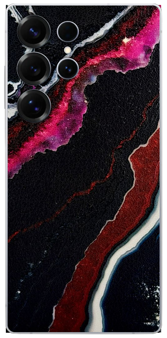 Samsung Galaxy S22 Zwart rood Kristal