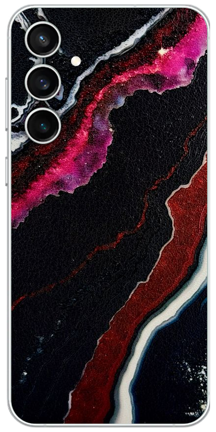 Samsung S23 FE Zwart rood Kristal