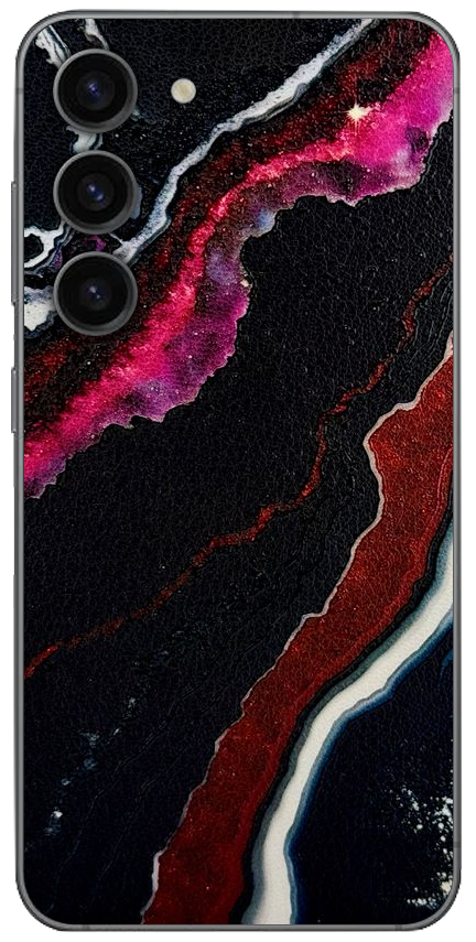 Samsung S23 Zwart rood Kristal